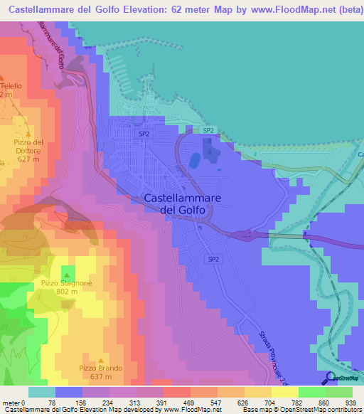 Castellammare del Golfo,Italy Elevation Map