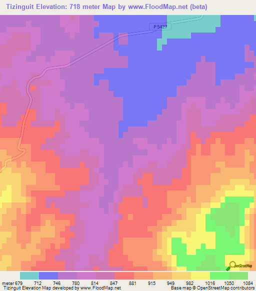 Tizinguit,Morocco Elevation Map