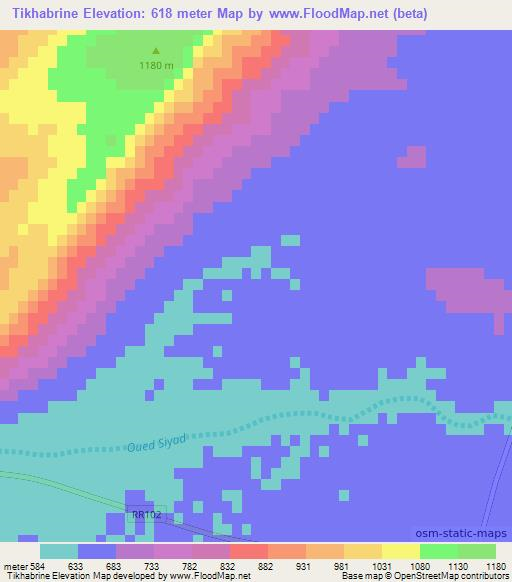 Tikhabrine,Morocco Elevation Map