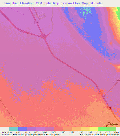 Jamalabad,Iran Elevation Map