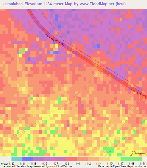 Jamalabad,Iran Elevation Map