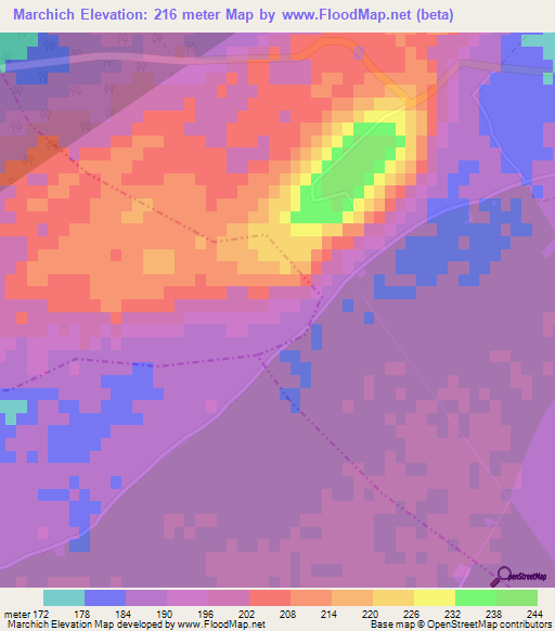 Marchich,Morocco Elevation Map