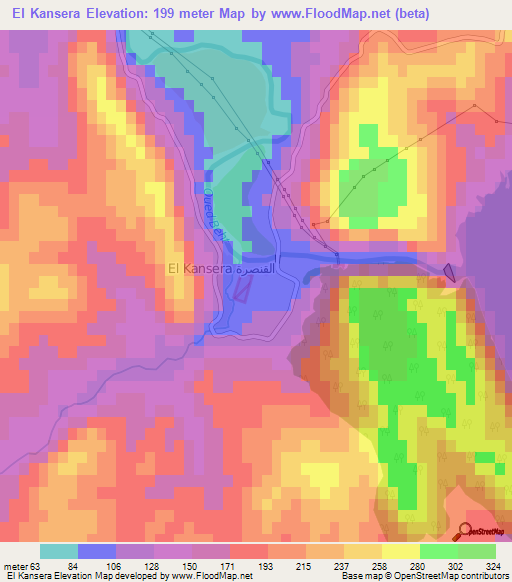 El Kansera,Morocco Elevation Map