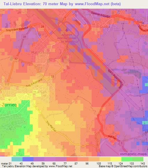 Tal-Liebru,Malta Elevation Map