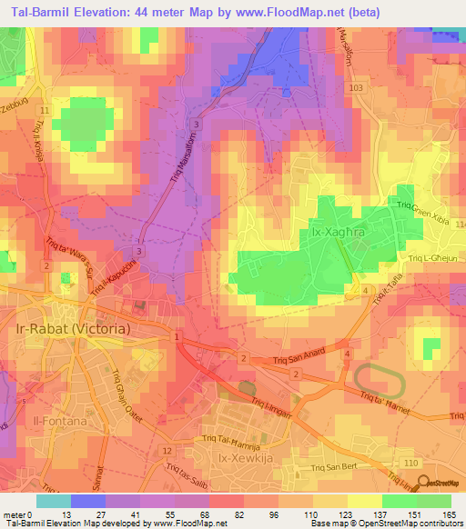 Tal-Barmil,Malta Elevation Map