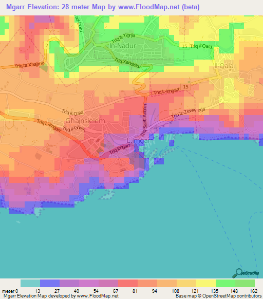Mgarr,Malta Elevation Map