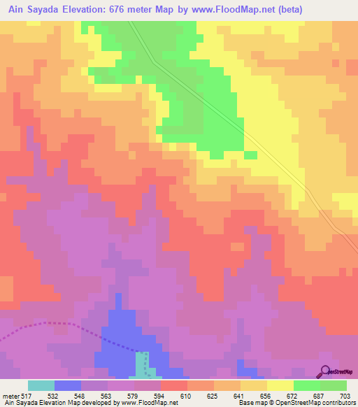 Ain Sayada,Tunisia Elevation Map