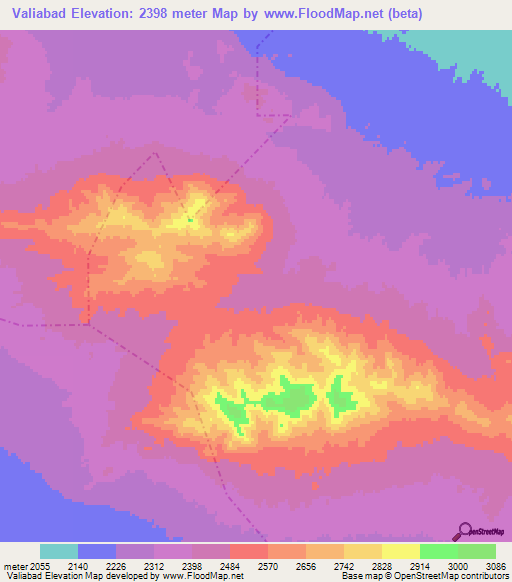 Valiabad,Iran Elevation Map