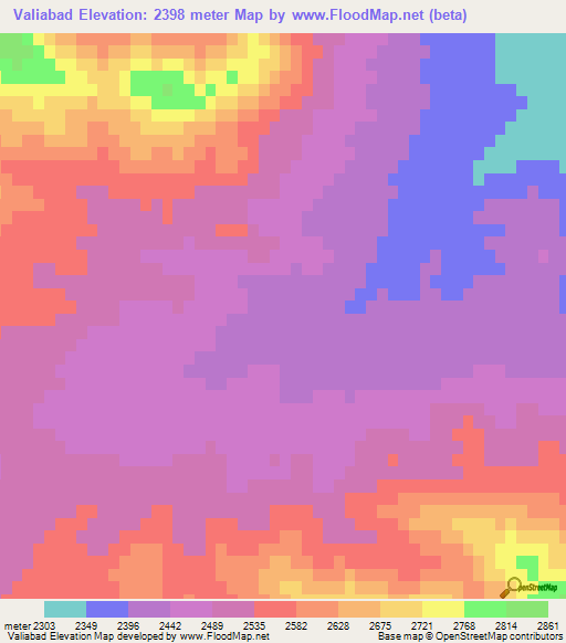 Valiabad,Iran Elevation Map