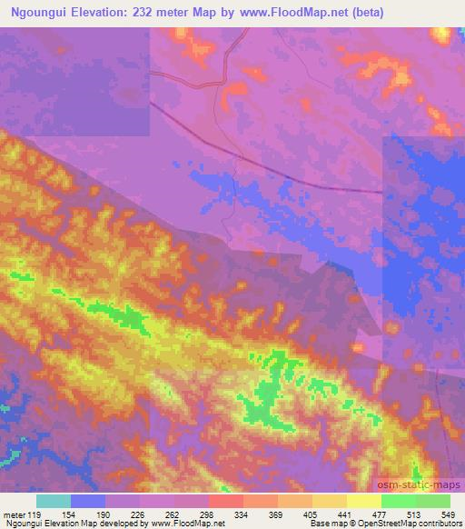 Ngoungui,Congo (Brazzaville) Elevation Map
