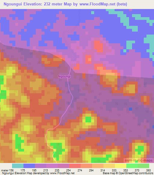 Ngoungui,Congo (Brazzaville) Elevation Map
