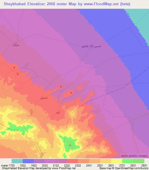 Sheykhabad,Iran Elevation Map