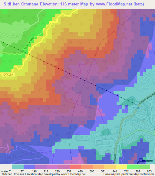 Sidi ben Othmane,Algeria Elevation Map