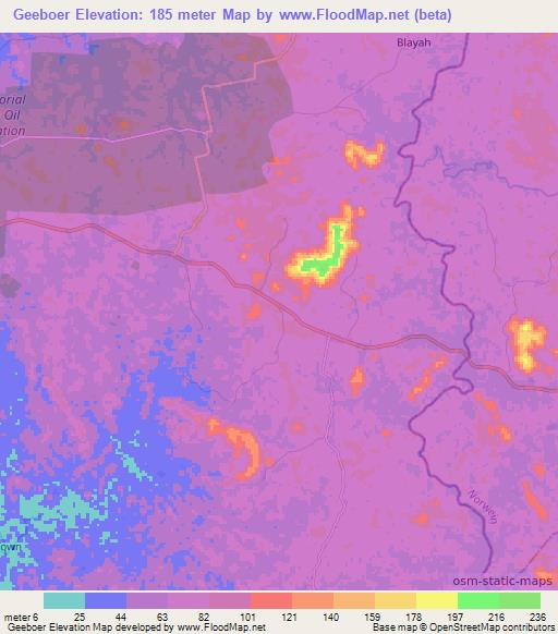 Geeboer,Liberia Elevation Map