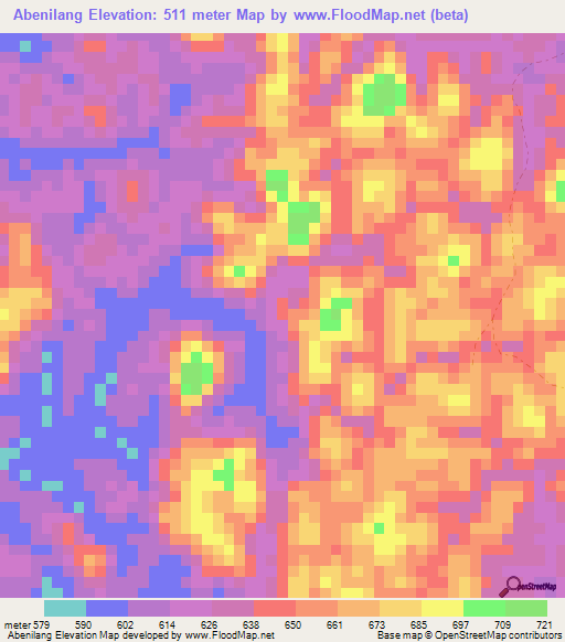 Abenilang,Gabon Elevation Map