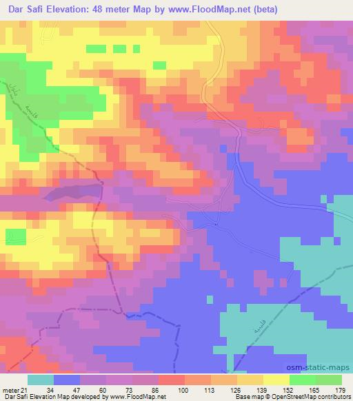 Dar Safi,Tunisia Elevation Map