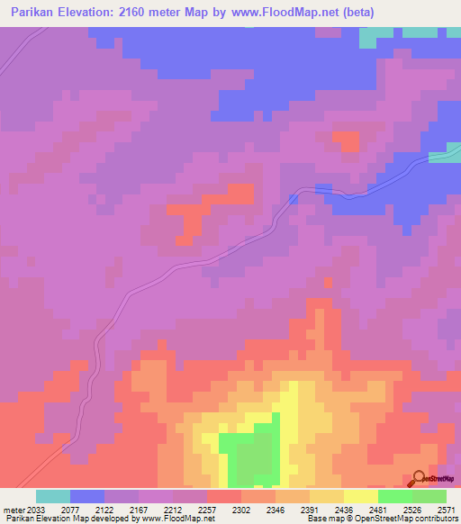 Parikan,Iran Elevation Map