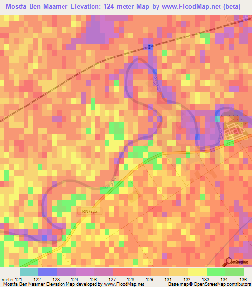 Mostfa Ben Maamer,Tunisia Elevation Map