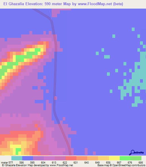 El Ghazalia,Tunisia Elevation Map