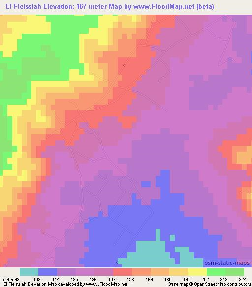 El Fleissiah,Tunisia Elevation Map