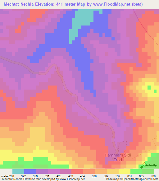 Mechtat Nechla,Algeria Elevation Map