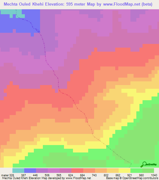 Mechta Ouled Khehi,Algeria Elevation Map
