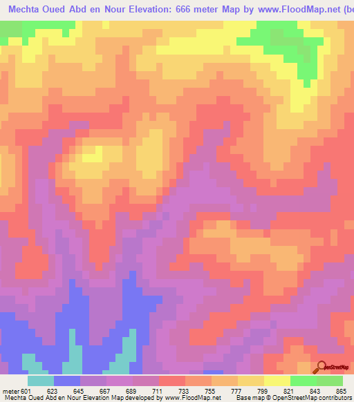Mechta Oued Abd en Nour,Algeria Elevation Map