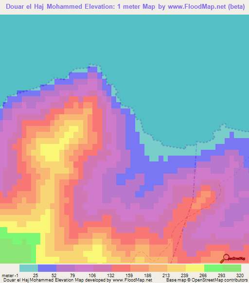 Douar el Haj Mohammed,Tunisia Elevation Map