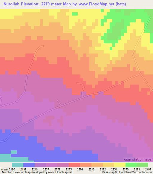 Nurollah,Iran Elevation Map