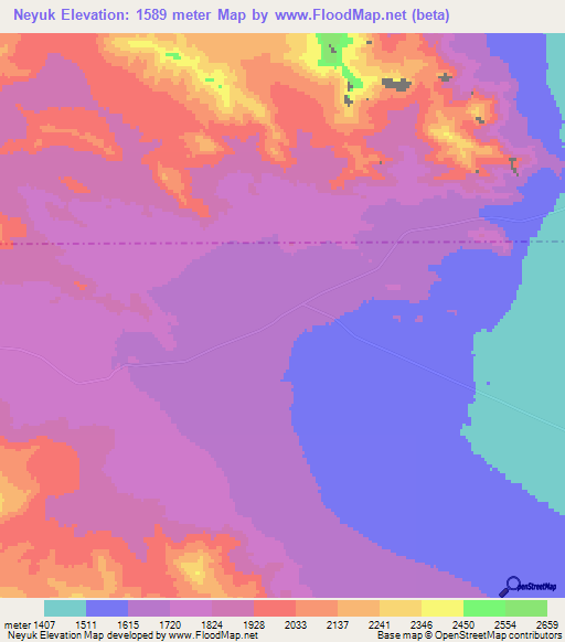 Neyuk,Iran Elevation Map