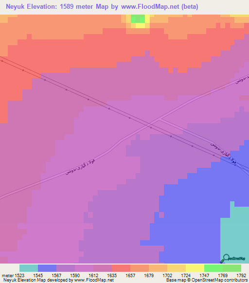 Neyuk,Iran Elevation Map