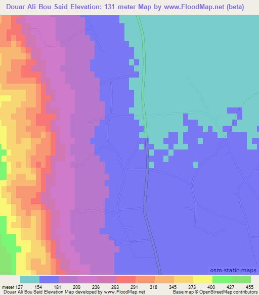 Douar Ali Bou Said,Tunisia Elevation Map