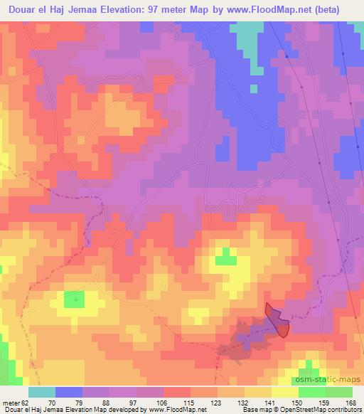 Douar el Haj Jemaa,Tunisia Elevation Map
