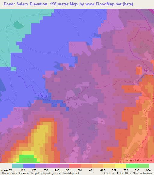 Douar Salem,Tunisia Elevation Map