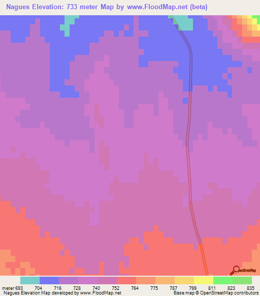 Nagues,Algeria Elevation Map