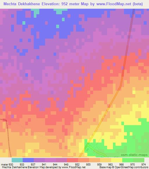 Mechta Dekhakhene,Algeria Elevation Map