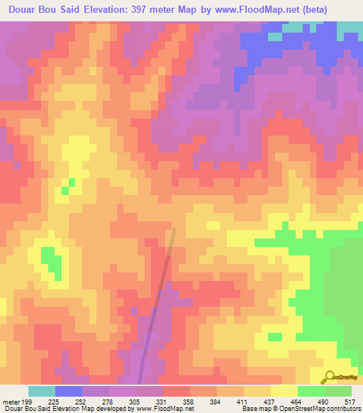Douar Bou Said,Tunisia Elevation Map