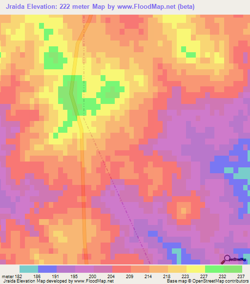 Jraida,Tunisia Elevation Map
