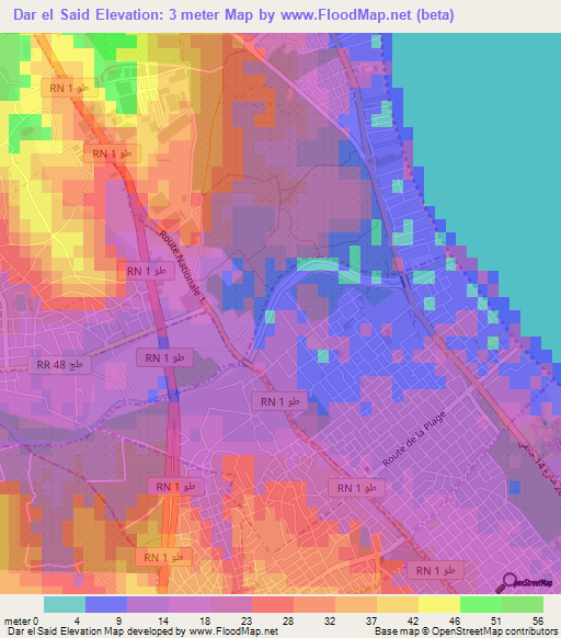 Dar el Said,Tunisia Elevation Map