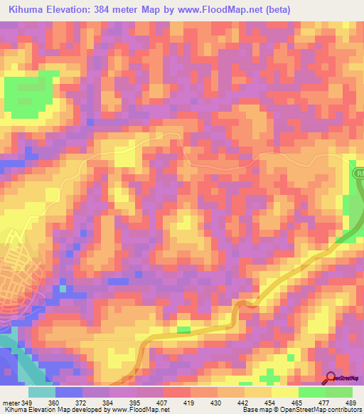 Kihuma,Congo (Kinshasa) Elevation Map