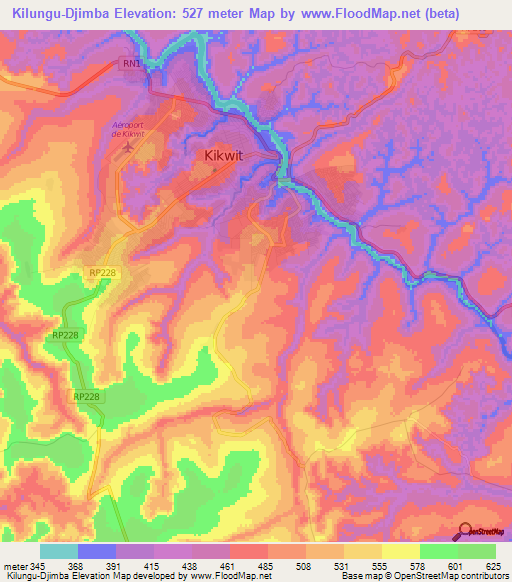 Kilungu-Djimba,Congo (Kinshasa) Elevation Map