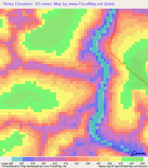 Kinka,Congo (Kinshasa) Elevation Map