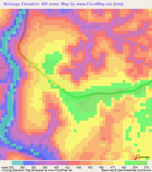 Mulungu,Congo (Kinshasa) Elevation Map