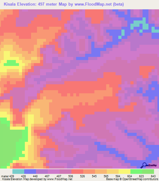 Kisala,Congo (Kinshasa) Elevation Map