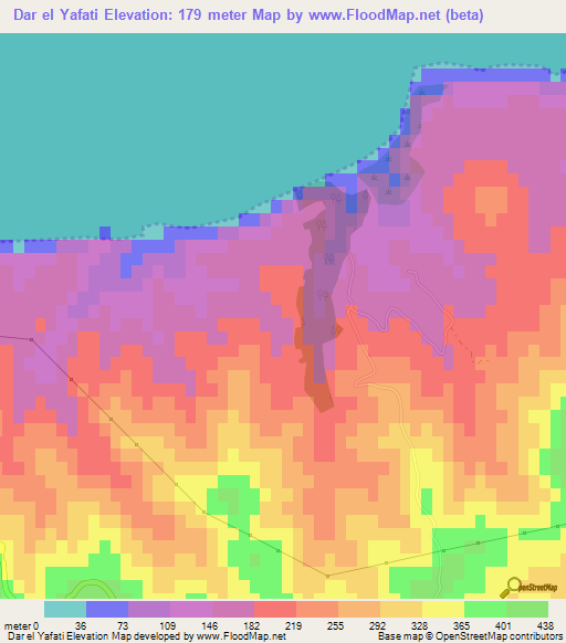 Dar el Yafati,Algeria Elevation Map