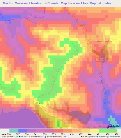 Mechta Messous,Algeria Elevation Map