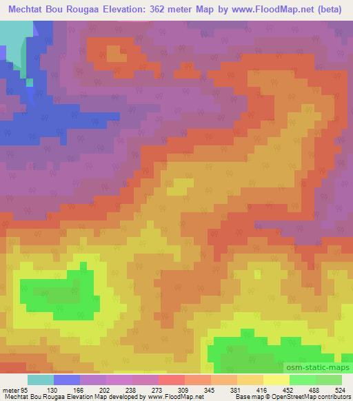 Mechtat Bou Rougaa,Algeria Elevation Map