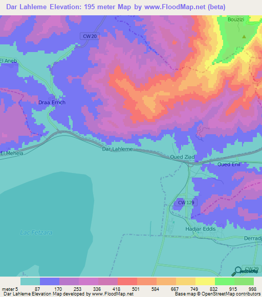 Dar Lahleme,Algeria Elevation Map