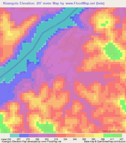 Kisangolu,Congo (Kinshasa) Elevation Map