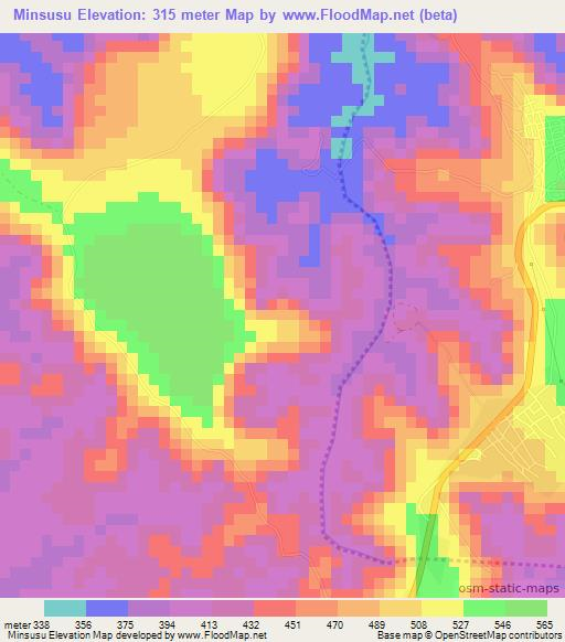 Minsusu,Congo (Kinshasa) Elevation Map